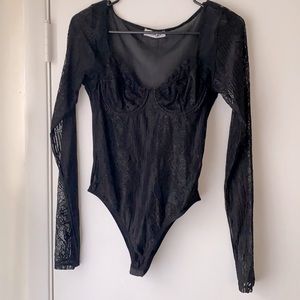 Black lace bodysuit
